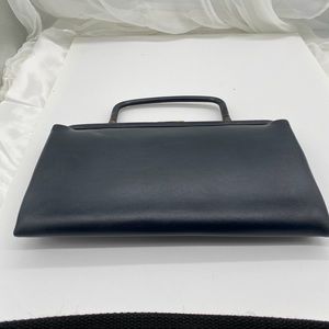 Vintage Garay Handbag Foldable Handle 2 Extra Pockets Inside Black Leather